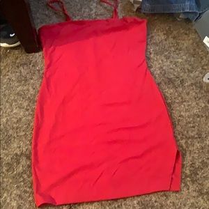 Red party dress